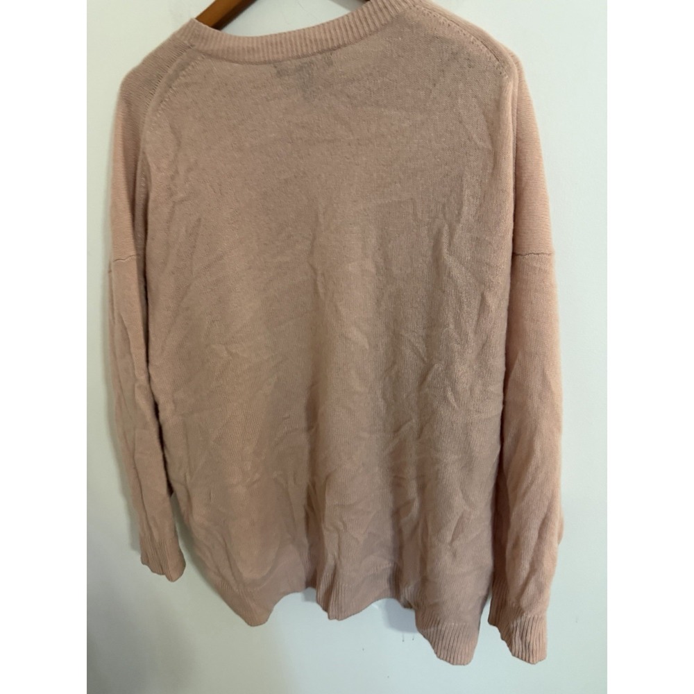 Banana Republic Womens Pink 100% Cashmere Oversized Pocket Crewneck Sweater L - Picture 6 of 6